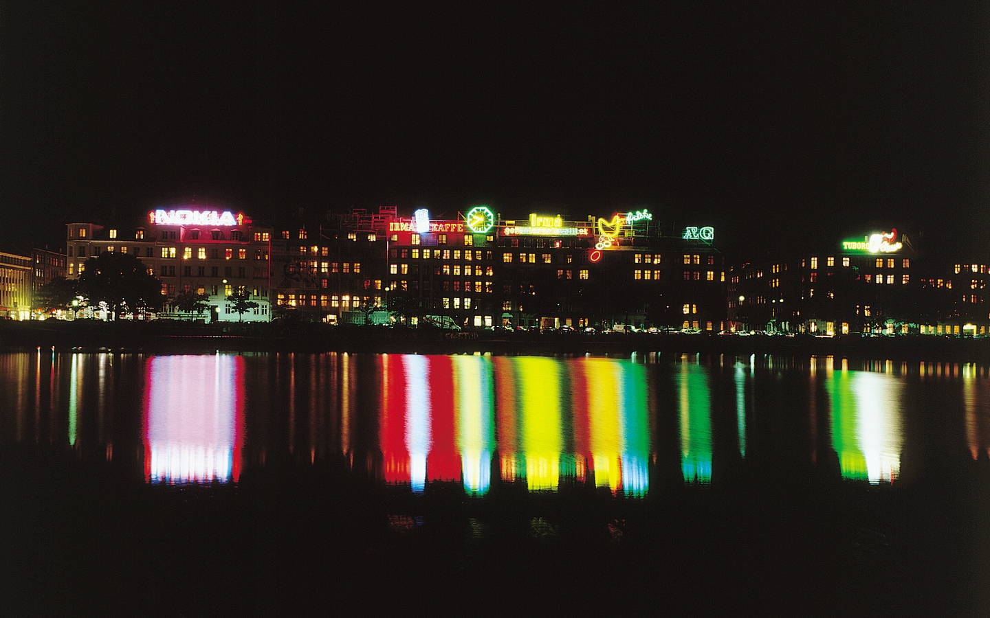 The Lakes at night